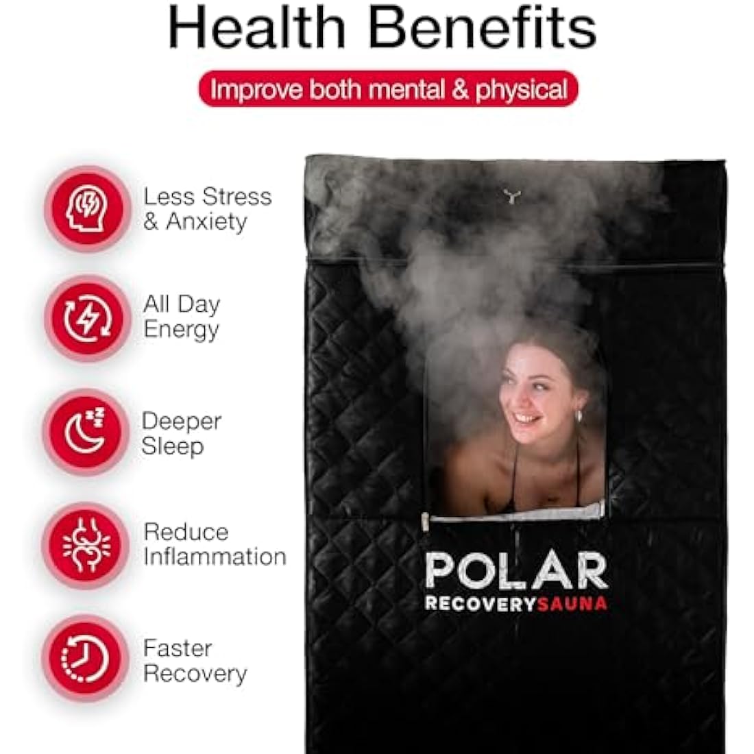 Polar Recovery Award-Winning Sauna by Polar Recovery (6FT) - Premium Portable Steam Sauna for Recovery/Sauna Pod for Home Steam Sauna