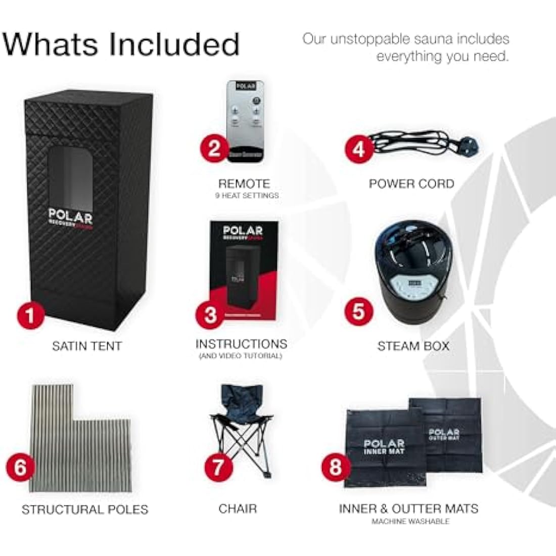 Polar Recovery Award-Winning Sauna by Polar Recovery (6FT) - Premium Portable Steam Sauna for Recovery/Sauna Pod for Home Steam Sauna