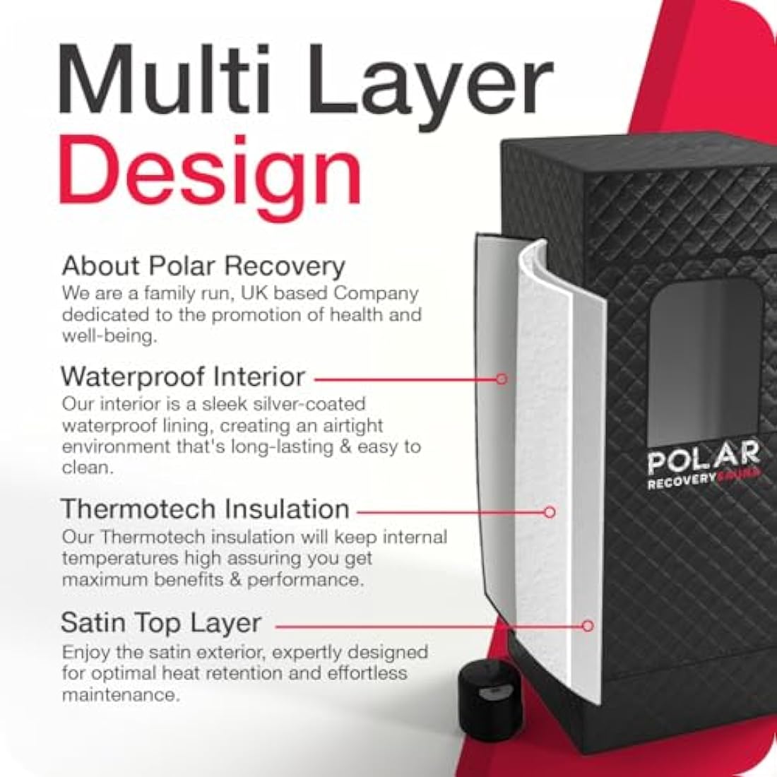 Polar Recovery Award-Winning Sauna by Polar Recovery (6FT) - Premium Portable Steam Sauna for Recovery/Sauna Pod for Home Steam Sauna